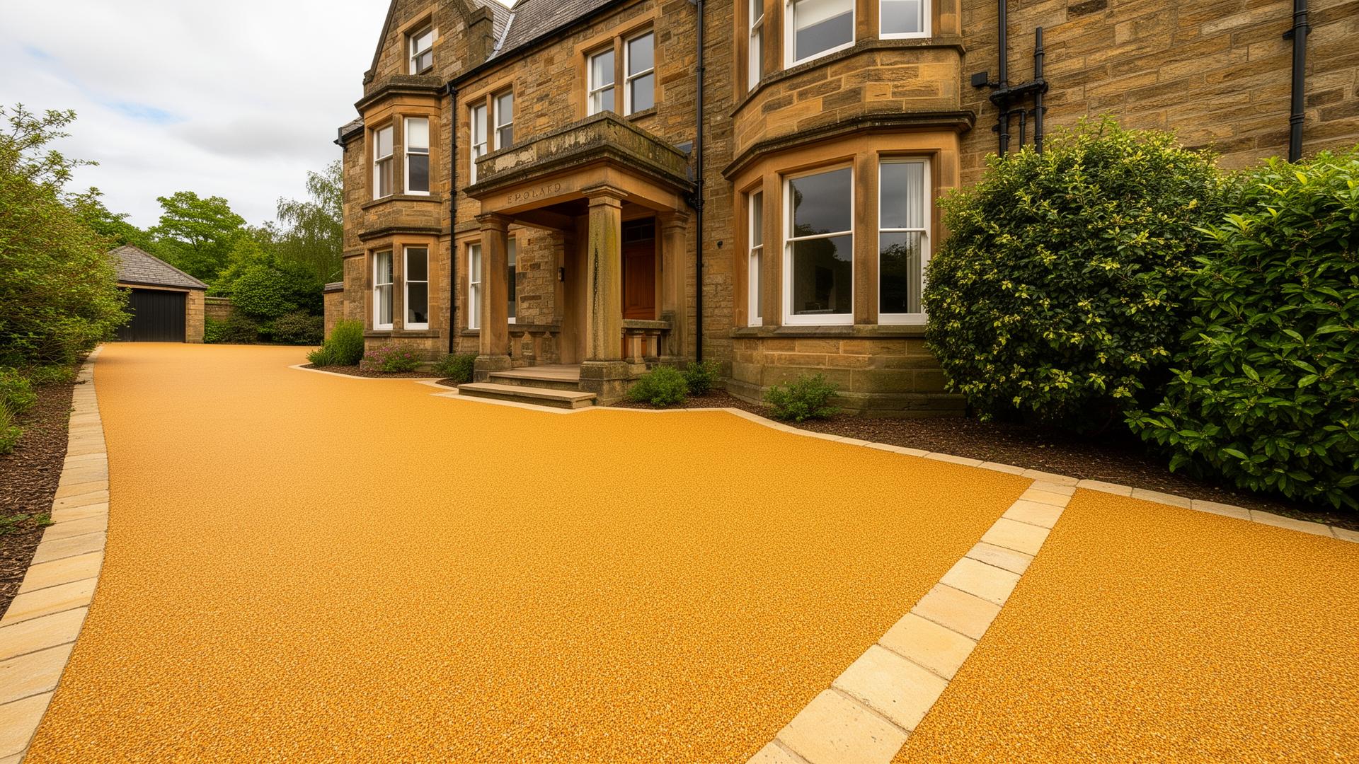 Sandstone-Bordered Resin Drive
